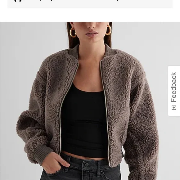 Express Teddy Bomber Jacket - Picture 1 of 7